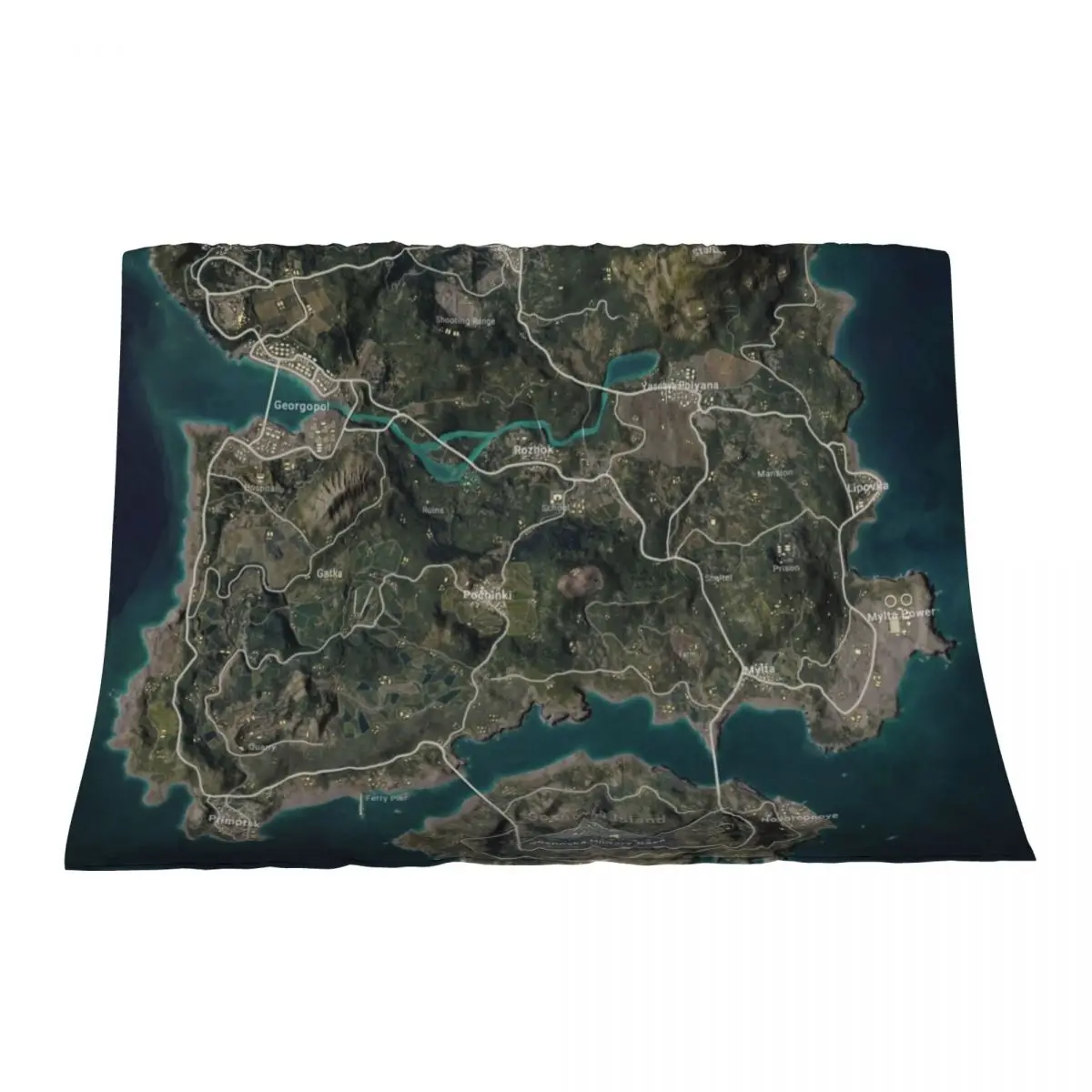 

PUBG New Erangel 10000x10000 (10k) poster Throw Blanket Loose funny gift Sofa Blankets