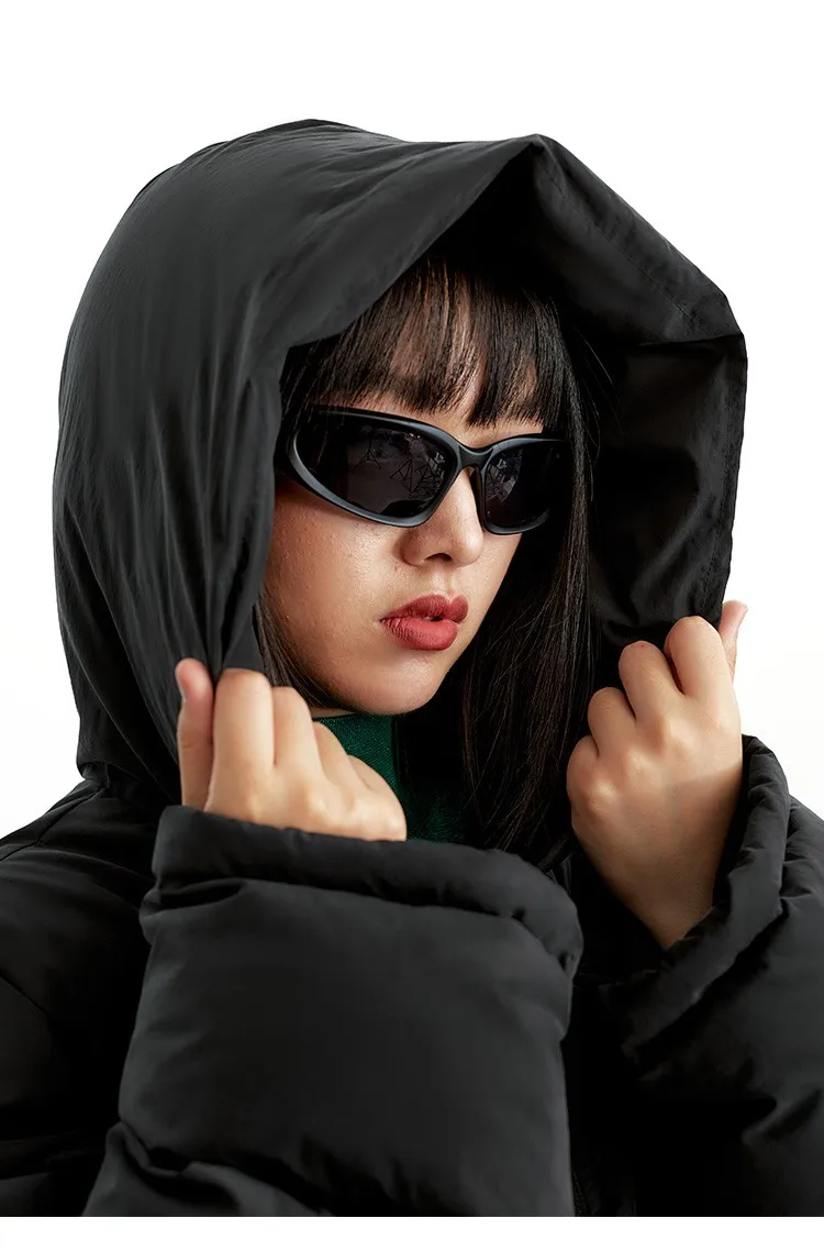 So Hot That You'Ll Sweat~ Duck down Oversized down Jacket, Unisex, 2026 Winter New Style, Loose Black Hooded Coat
