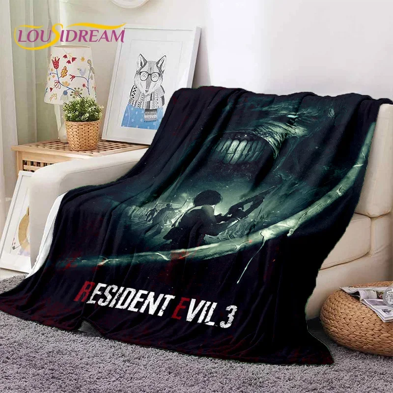 

Horror Games R-Resident Evil Soft Flannel Blanket for Beds Bedroom Sofa Picnic,Throw Blanket for Cover Outdoor Leisure Nap Gift