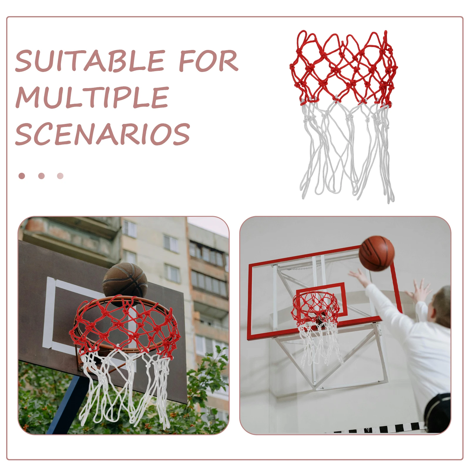 

2pcs Basketball Net Replacement for Hoop Frame Durable Waterproof Outdoor Portable Nets Foldable Training for Basketball