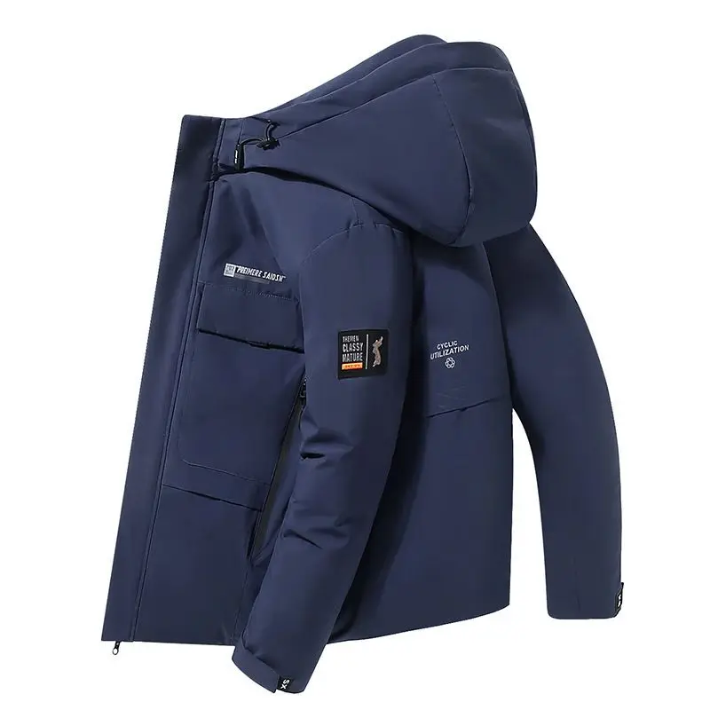 Winter Men's Down Jacket Men Short Thickened Warm Hooded Windproof Cold Fashion Trend Korean Version of The Jacket Men Black