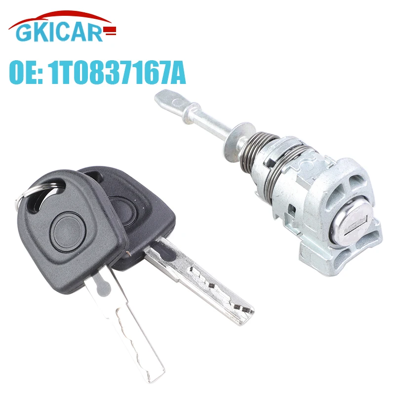 1T0837167A Lock Door Lock Barrel Cylinder With Keys 1T0837168A For 2003- 2015 VW Touran Caddy