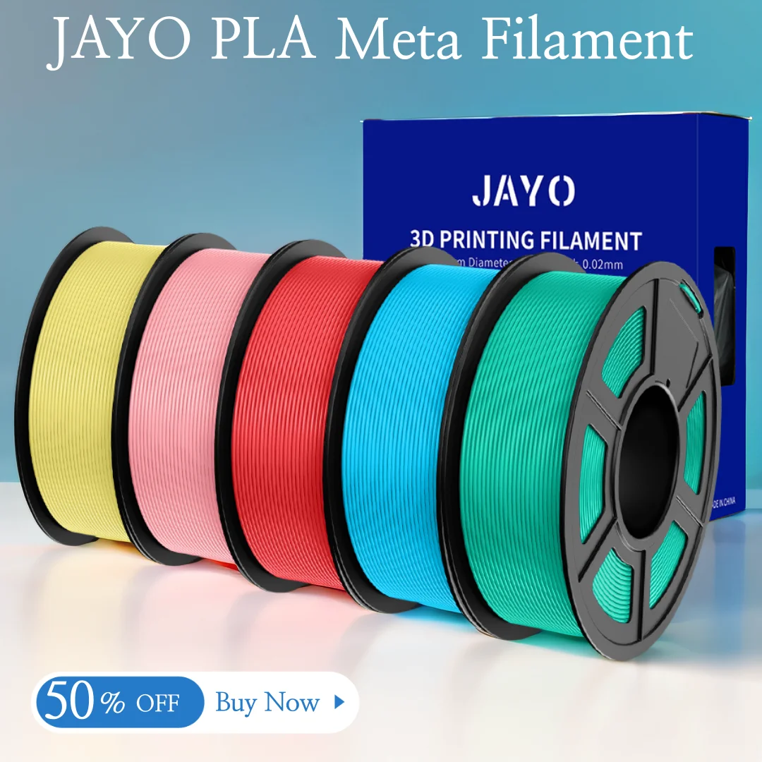 

JAYO 5 рулонов/набор PLA Meta Filament 1,75 мм PLA 3D Filament для FDM 3D-принтера Высокая жидкость Аккуратно намотанная нить для 3D-принтера