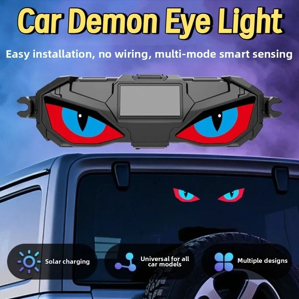 Creative Car Demon Eye Light Cool Suction Cup Installation Solar Warning Light Safety Flashing Vehicle Signal Lights