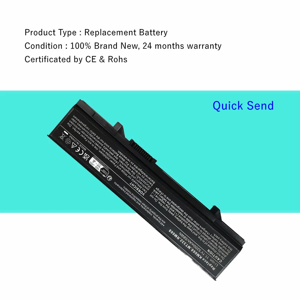 KM668 KM752 Laptop battery For Dell Latitude E5400 E5510 E5500 E5410 KM742 KM760 KM970 MT186 MT187 RM661 RM668 PW640 PW649