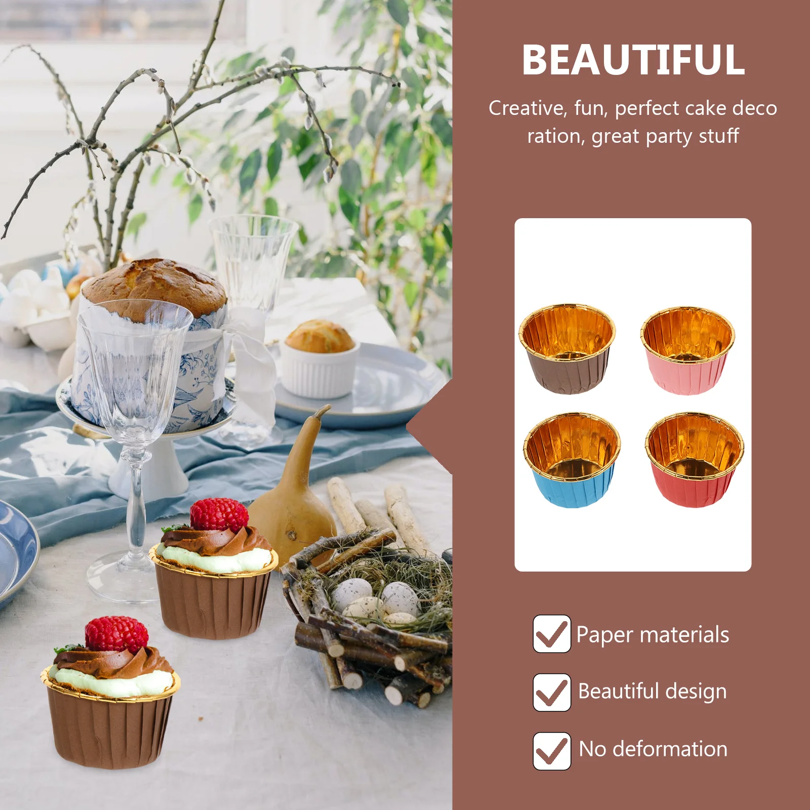 

100 Pcs Mini Muffins Cake Cups Disposable Baking Cupcake Paper Holders Eco Friendly Party Supplies Kitchen Bar Tools