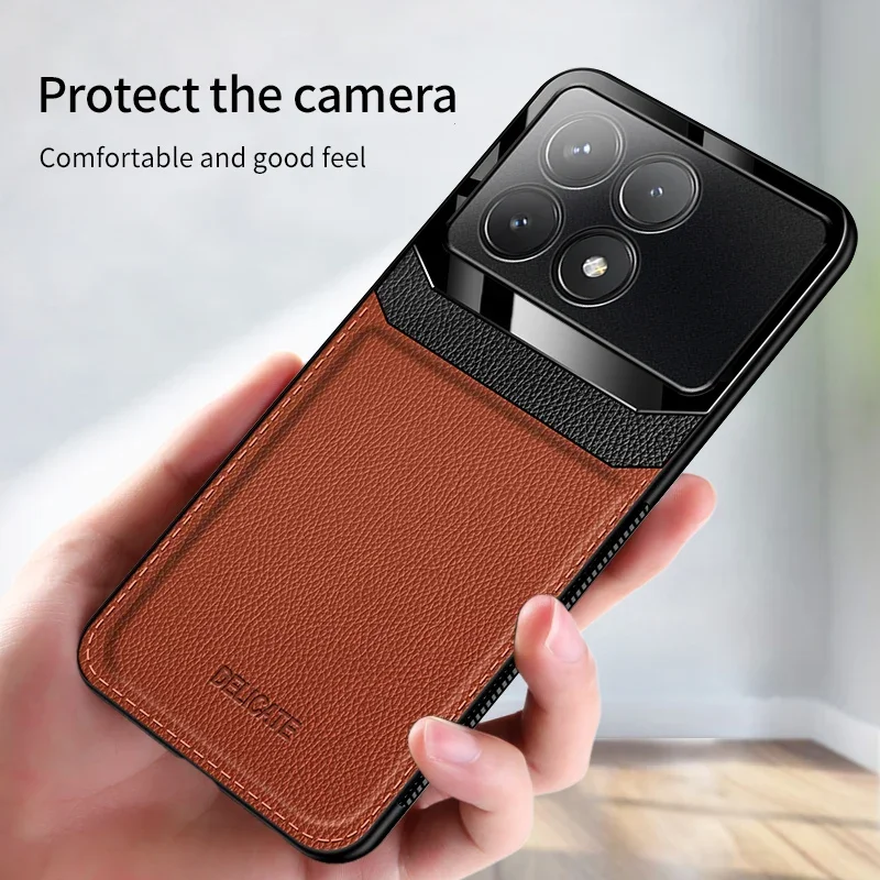 Leather Case for Redmi Turbo 4 Note 14 13 K70 Ultra K60 K50 Pro Xiaomi Poco M6 Pro X6 X5 Camera Full Protector Shockproof Cover - view 4