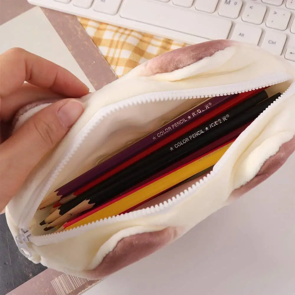 귀여운 구운 빵 편지지 가방 화장품 고양이 디자인 연필 가방 대용량 보관 가방 화장품