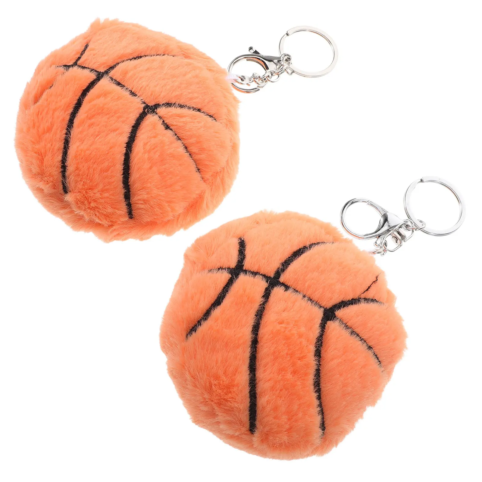 

2Pcs Basketball Hanging Pendant Soft Keychain Cute Sports Ball Charm for Backpacks Purses Girls Stuffed Sports Key Chain