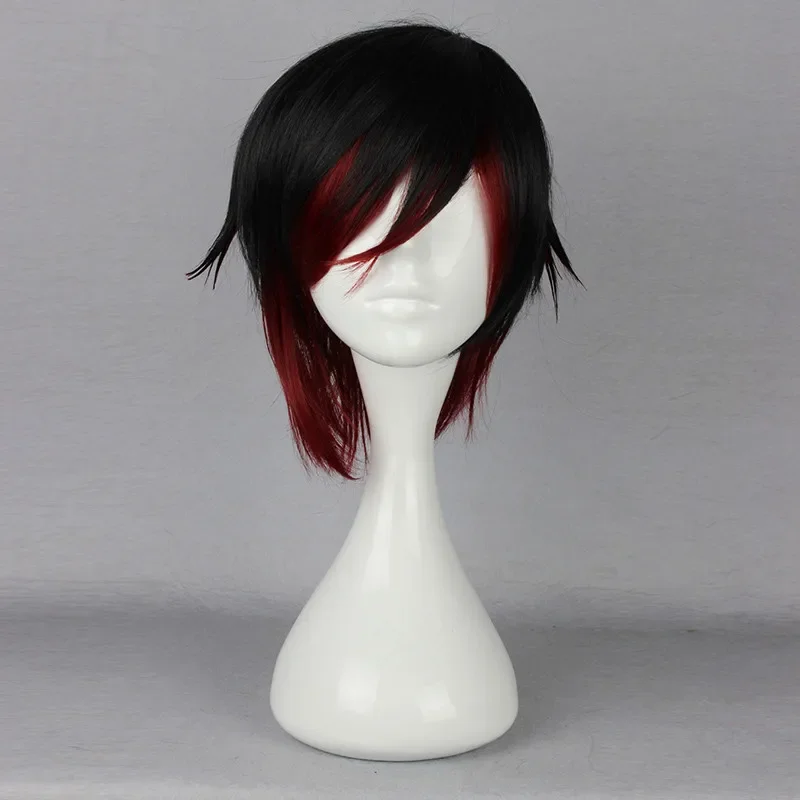 Red Trailer Ruby Rose hoodie Short Black Red Ombre Heat Resistant Cosplay Costume Wig