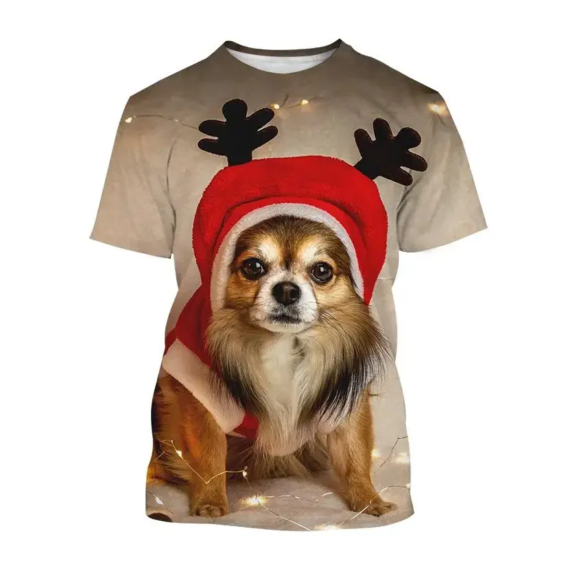 

Chihuahua 3d Personality Fashion Cute Animal Dog Pattern Men's Women's Children's T-shirts Breathable Light Summer Sports Tops