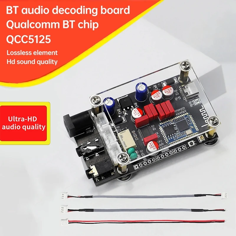 DC8-24V XY-LA02 Qualcomm QCC5125 High Temperature BT 5.1 Lossless Decoding Board For APTX LDAC Lossless HD Sound DIY Kit