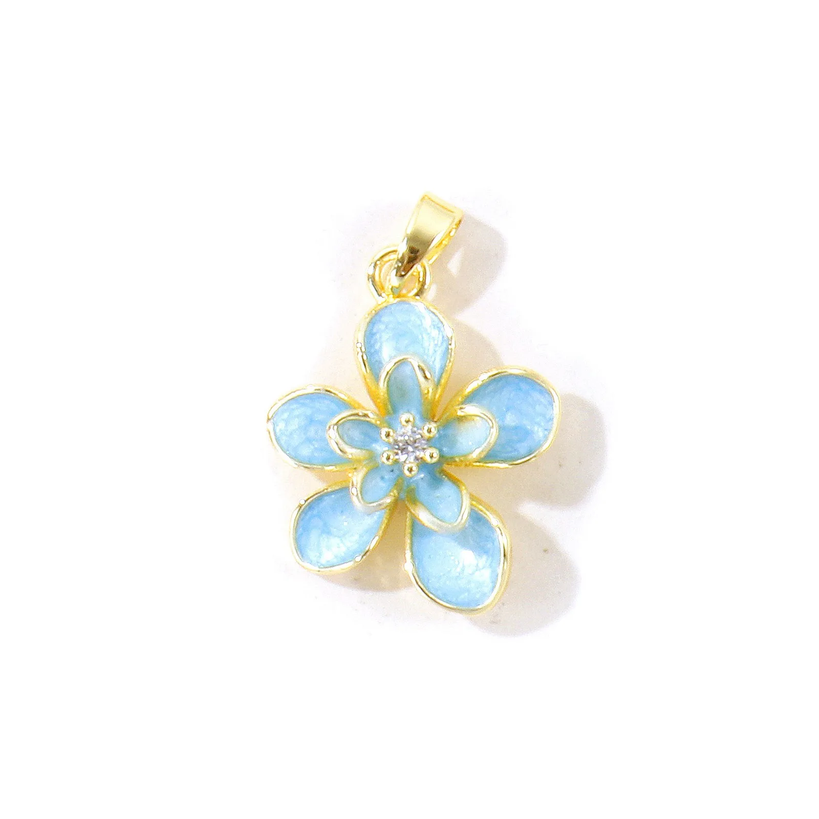 2 Stück Mehrfarbige Blumen-Anhänger aus emailliertem, 18K vergoldetem Messing für DIY-Halsketten, Armbänder, Schmuckherstellung, Großhandel – Detail 2