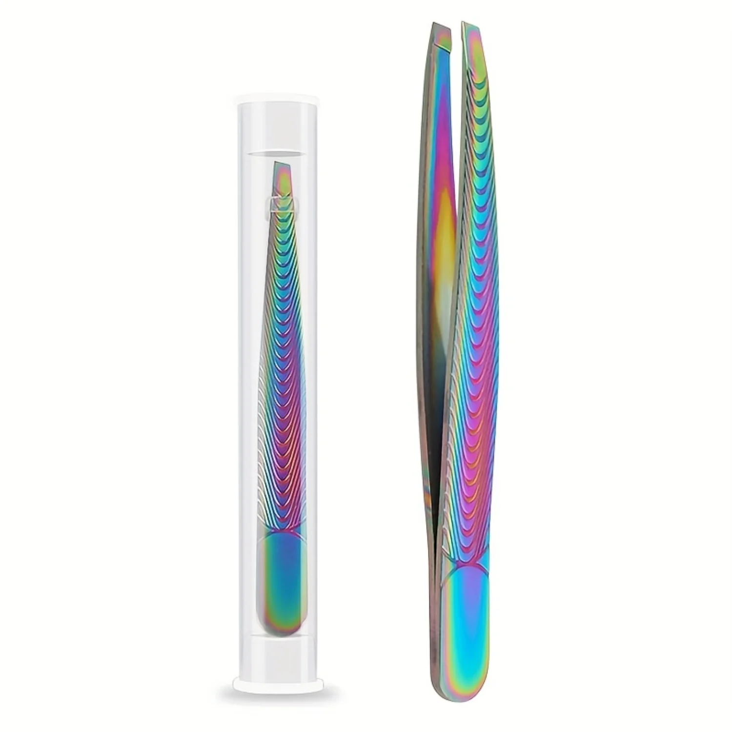 

Multicolor Slanted Eyebrow Tweezer Eyebrow Clip Brow Trimming Accessories For Salon - Colored