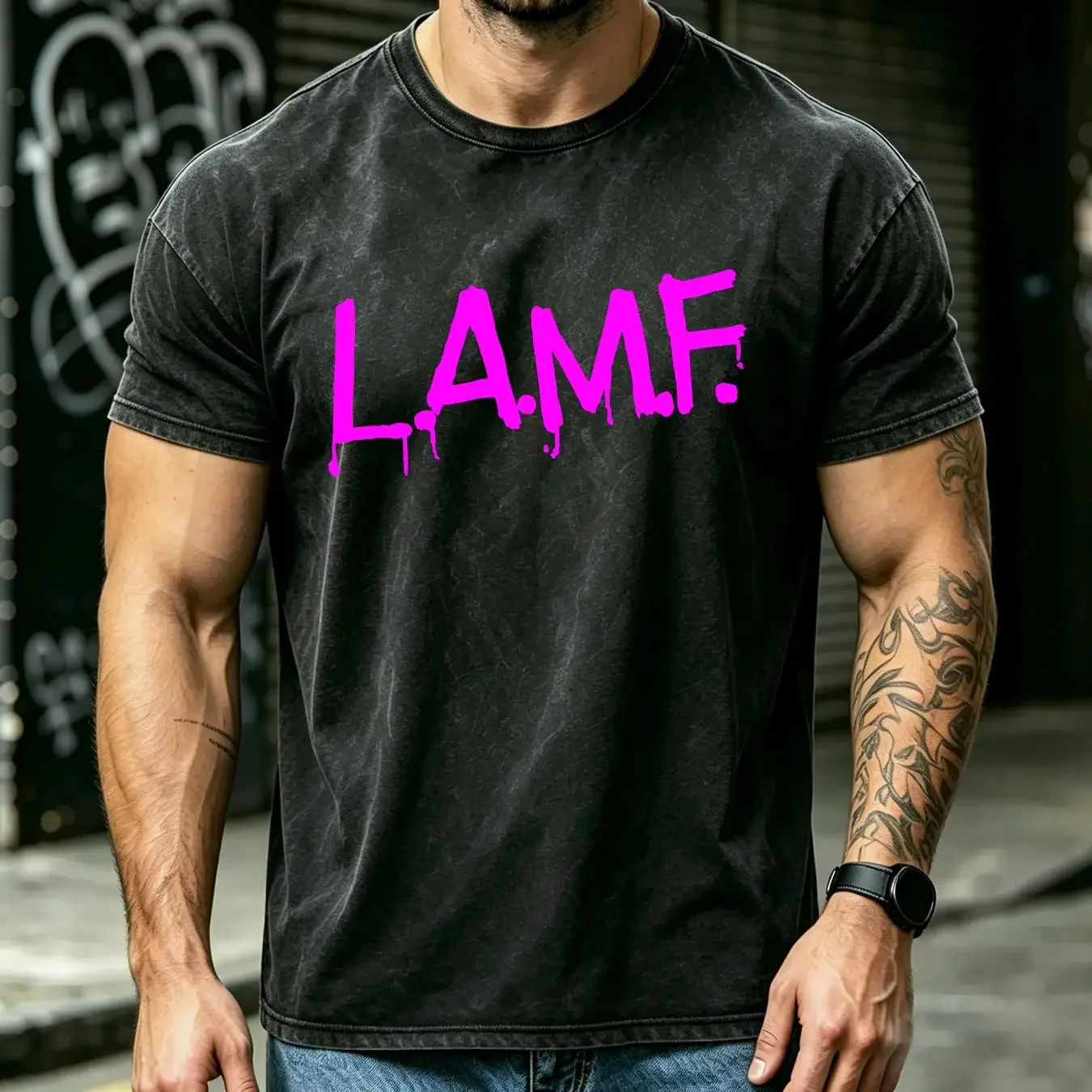 washed T Shirt LAMF Thunders like a muther 70s rock punk vintage Washed Unisex Stretched Slightly Versatile graphic Soft