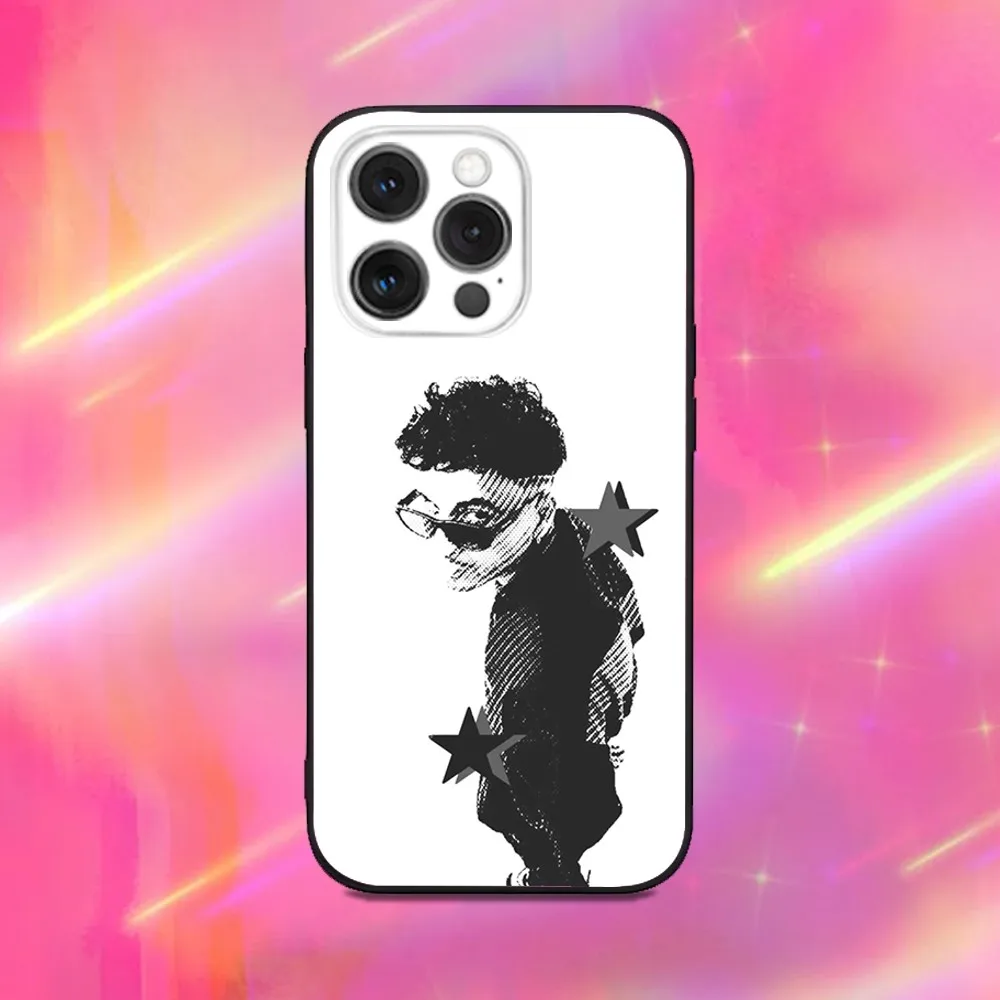 حافظة هاتف Alvaro Diaz Coco Singer لهاتف iPhone 16,15,14,13,12,11,Pro,Max,Plus,X,XS,XR,SE,8,7,Mini,Soft Silicone Black Case