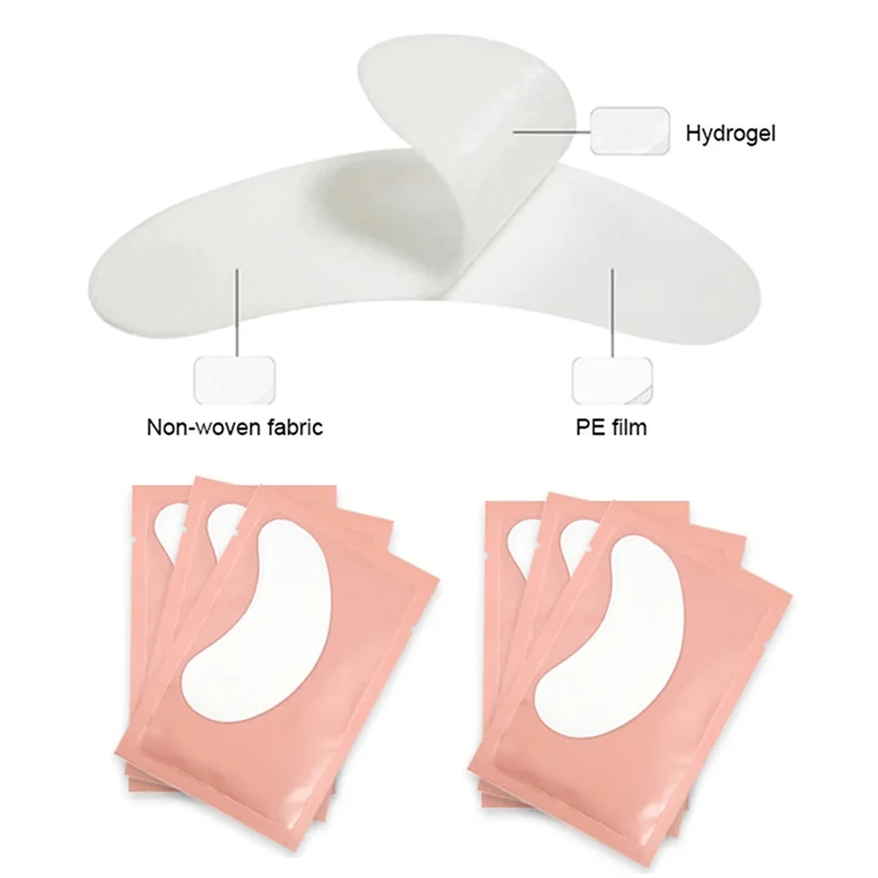 50/100 Pares/Lotes de Parches para Ojos, Parches de Hidrogel para Extensión de Pestañas, Almohadillas para Debajo de los Ojos, Relleno para Extensión de Pestañas, Maquillaje