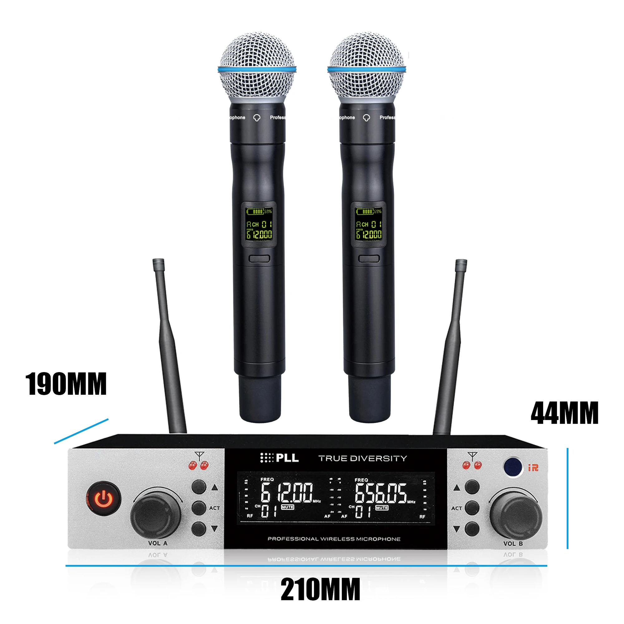 Leicozic 2 Channel Microphone Wireless Professional Microfones Sem Fio Beta58 True Diversity Microfonos UHF Stage Mic 500/600Mhz