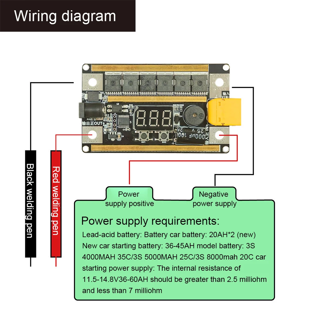 99 Gears 8V-24V Spot Welder Kit Digital Power Adjustable Spot Welding Pen Control Board Nickel Sheet For 18650 Lithium Battery