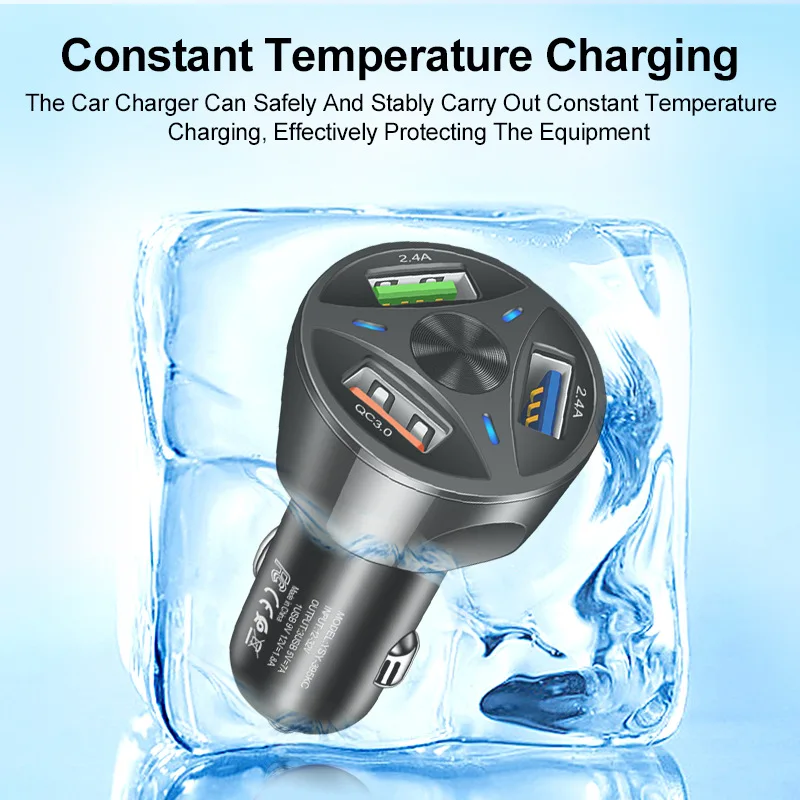 Quick Charge QC3.0 Mini 3 Ports USB Fast Car Charger For iPhone For Huawei Fast Charging Mobile Phone Charger Adapter in Car - view 3