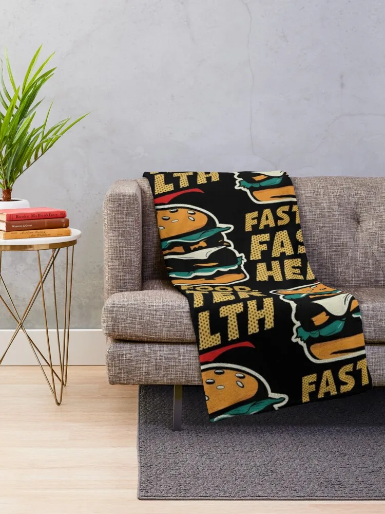 FAST FOOD FASTER HEALTH A Bitter Bite Throw Blanket Thermals For Travel Flannel Flannel Fabric Blankets