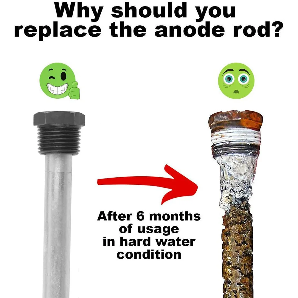 

A01F-RV Анодный стержень водонагревателя для нагревателей Atwood, 2 упаковки 1/2 дюйма NPT Анодный стержень резервуара для горячей воды RV для обогревателя RV