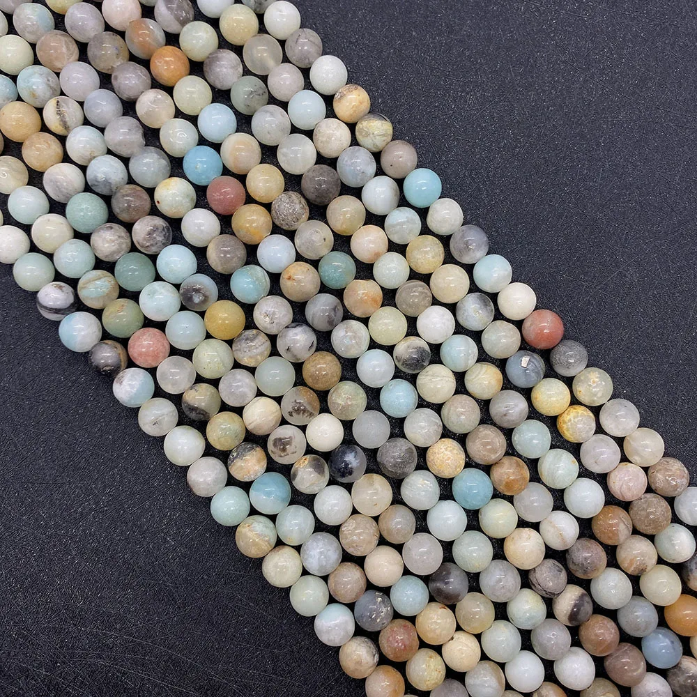 6/8/10 مللي متر الطبيعية امازونيتي جولة مصقول فضفاض حبة الإكسسوار 1 ستراند DIY بها بنفسك صنع قلادة الموضة سوار مجوهرات