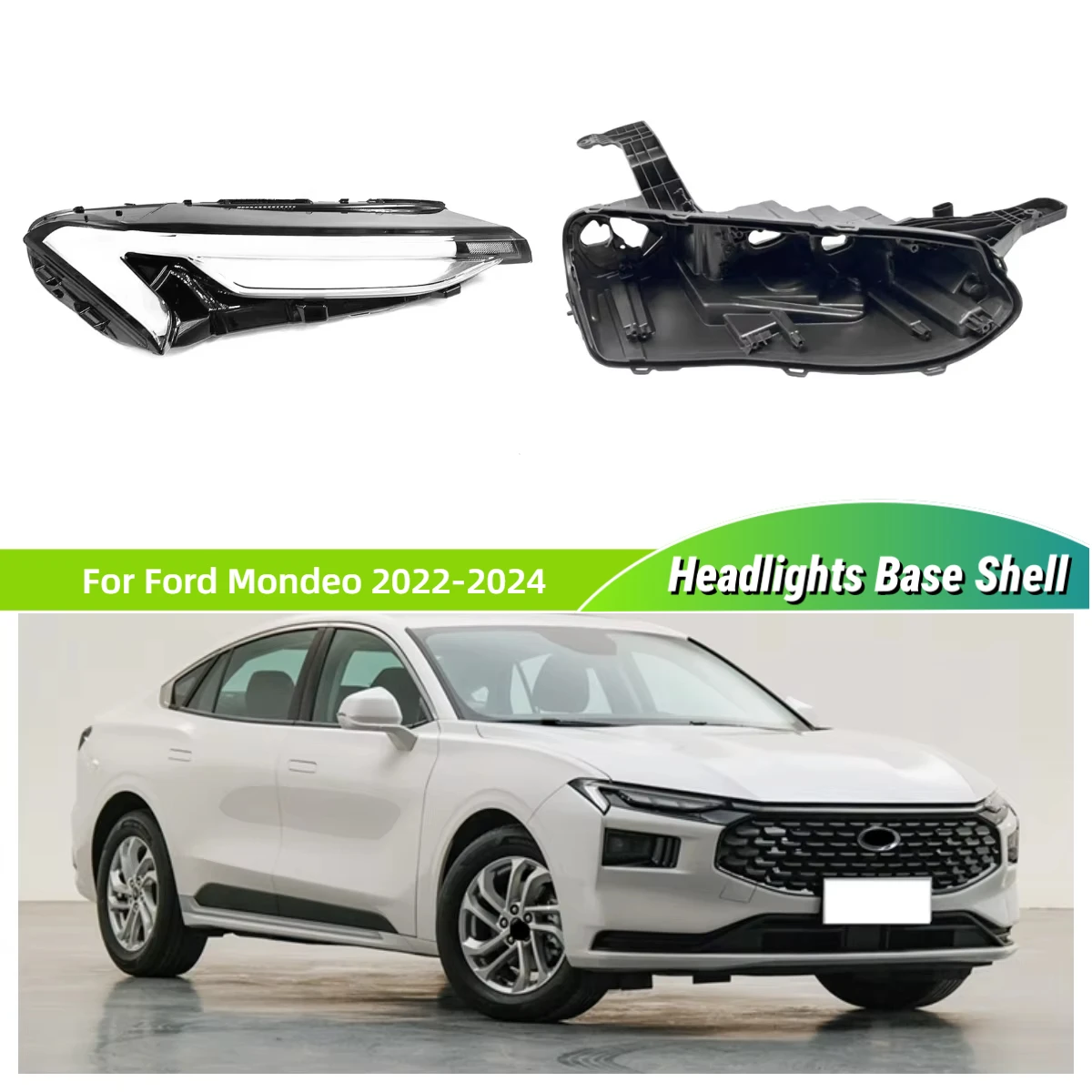 

For Ford Mondeo 2022 2023 2024 Car Interior Spare Parts Base Head Lamp Shell Back Casing Headlight Lights Glass