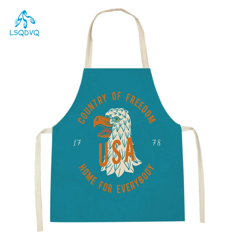 Cartoon Animal Style Cooking Apron for Adult Kids Home Sleeveless Linen Aprons Tiger Wolf Eagle Pattern Cleaning Pinafore