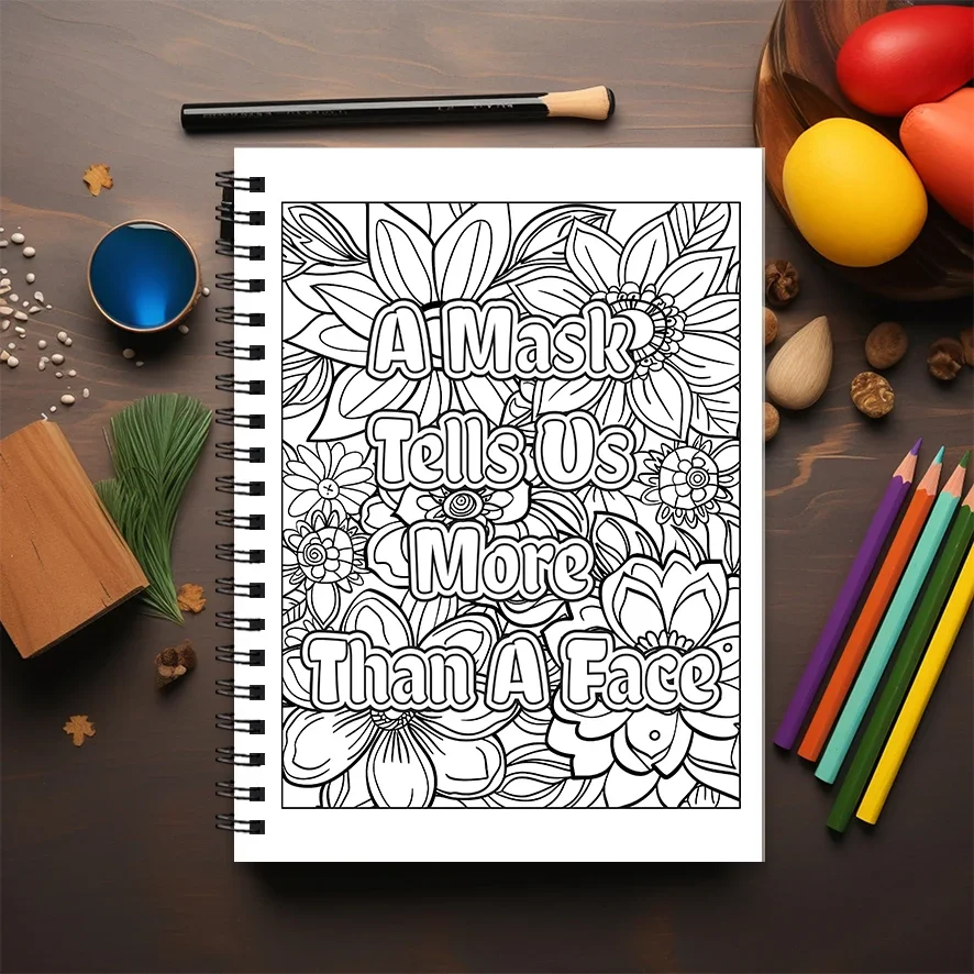 Adult Quotes Coloring Book - 8.3x 11.2 Inch 22 Page Coloring Book - Helps Reduce Stress and Ease Emotions