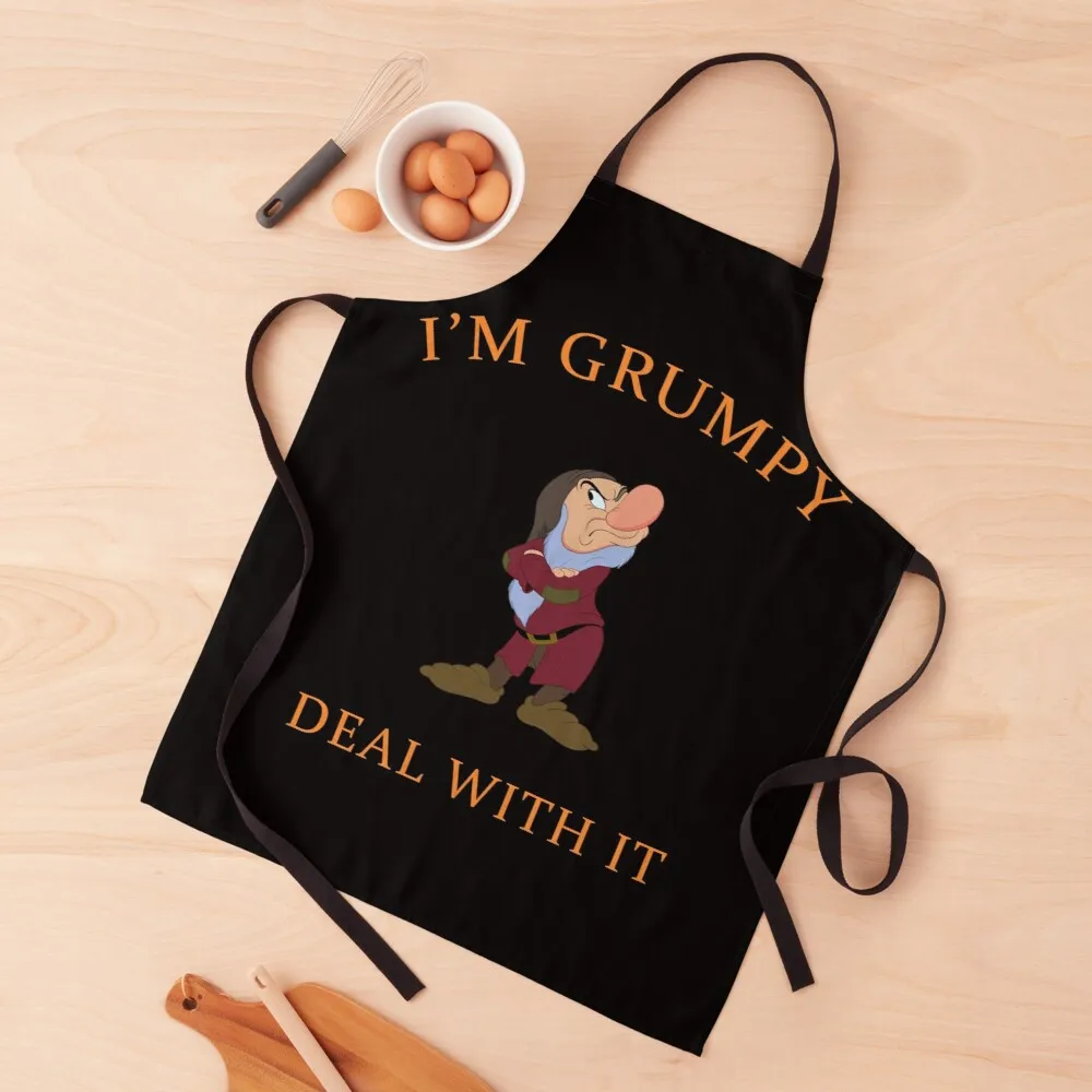 

I'M GRUMPY Deal With It funny santa gift for christmas Apron kitchen apron women women's household apron funny kitchen apron