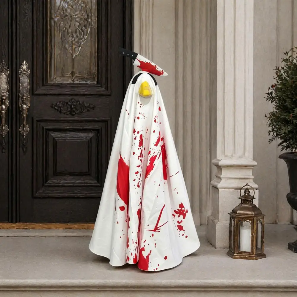 Seasonal Goose Clothing Halloween Garden Decor Halloween Porch Goose Costume Ghost Outfit for 23 Lawn Goose Statue Spooky Garden