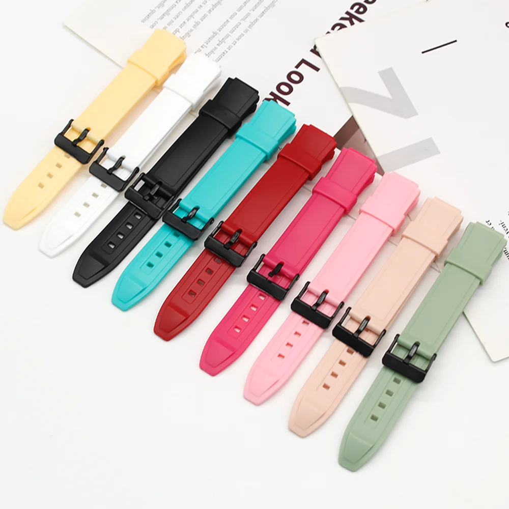 Soft Rubber watchband for AW-90H-7E / 9E / 7B Watch Band Strap TPU Bracelet Plastic buckle matching tool