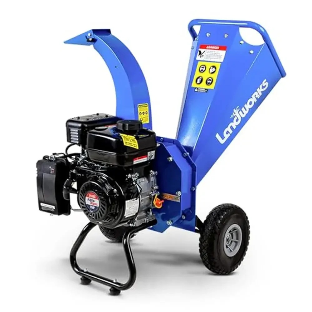 Compact 7HP ไม้ Chipper Shredder Mulcher 3 "ความจุสูงสุดแก๊สขับเคลื่อน Heavy Duty ที่มีประสิทธิภาพแนวตั้ง Discharge ท่องเที่ยว EPA/CARB