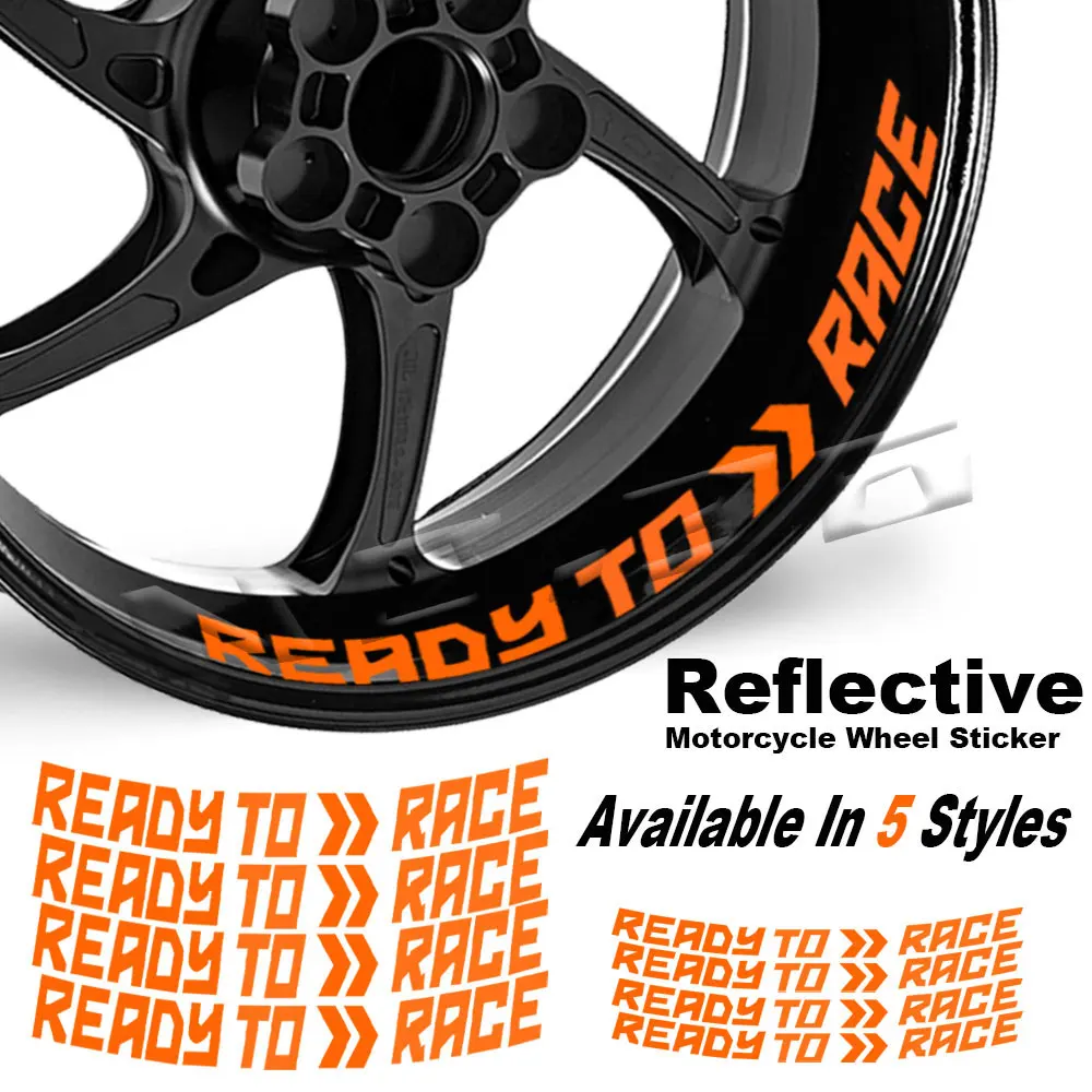 Reflective Motorcycle Wheel Sticker Rim Decals READY TO RACE Accessories For KTM Adv Duke 390 690 790 890 1190 Rc 1290 Adventure