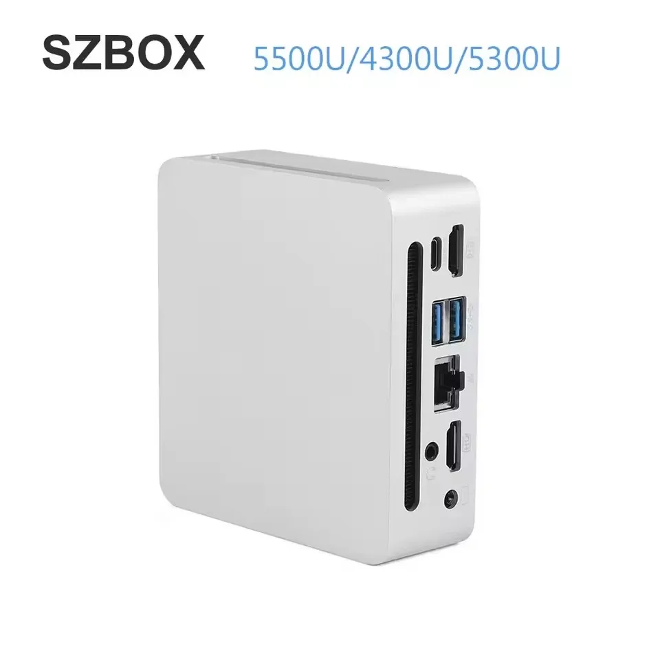 SZBOX MINI PC AMD Ryzen R5 5500U R3 4300U/5300U Mini PC Windows 11 PRO DDR4 3200MHz NVME SSD WiFi 6 BT 5.2 Desktop Mini Computer