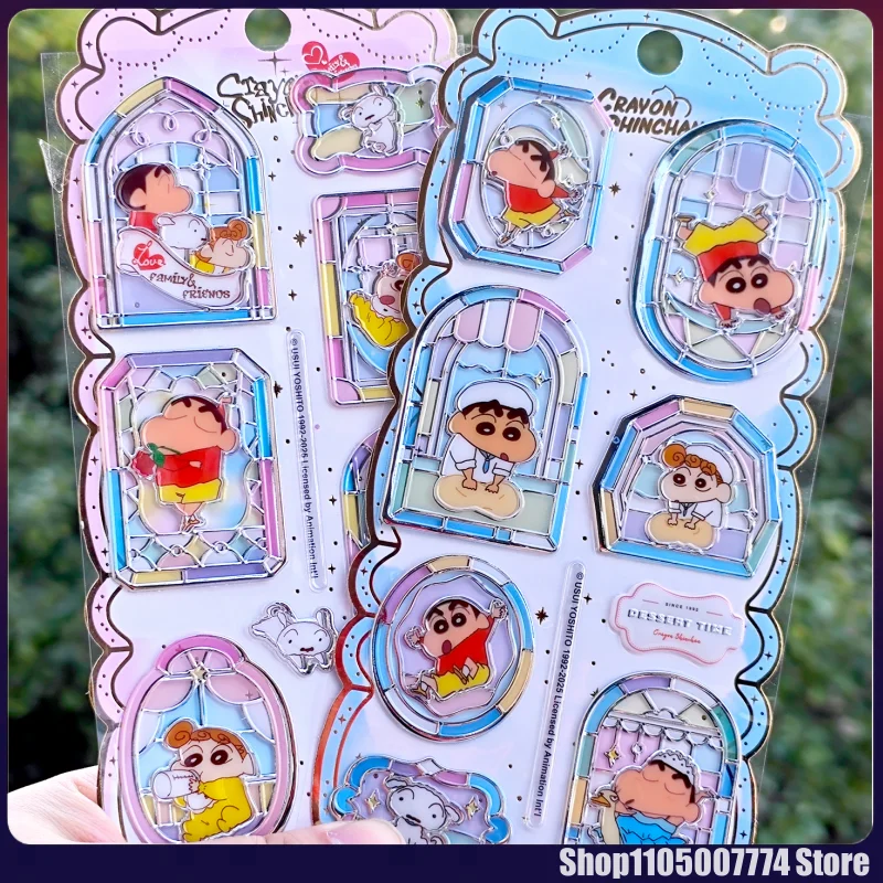 

2 шт., карандаш Шин-Чан, 3d горячая серебряная наклейка на окно, милая наклейка для декора мобильного телефона «сделай сам», студенческая ручная работа, канцелярские принадлежности, подарки