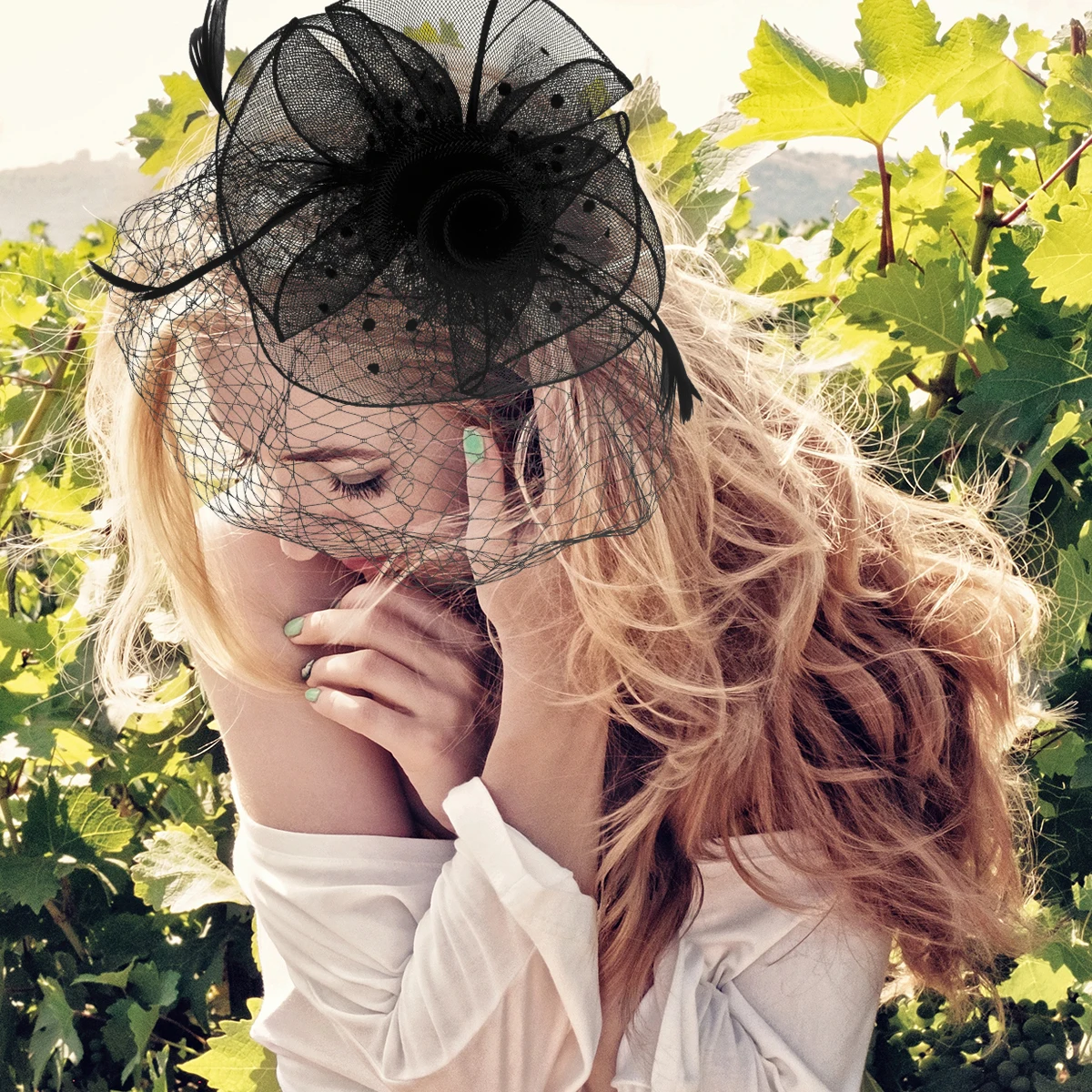 

Hair Accessories Headdress for Party Headgear Net Black Performance Headwear Bride