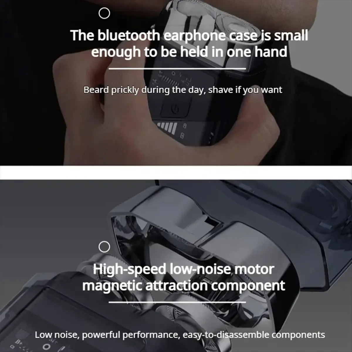 HAPPYDAY~ SJ-603 Portable Cool Transparent Double-Head Magnetic Floating Shaver Full Body Washable Electric Men'S Shaver