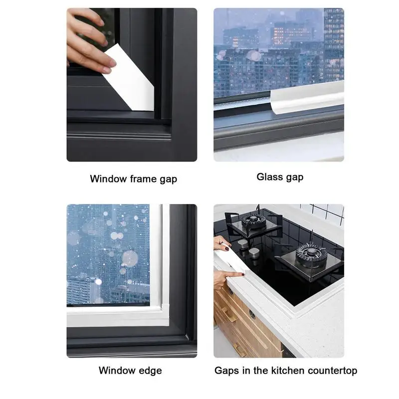 Window Weather Sealing Tape Windproof Window Sealer For Winter Soundproof Cuttable Seal Strip Insulation Strip For Door Windows