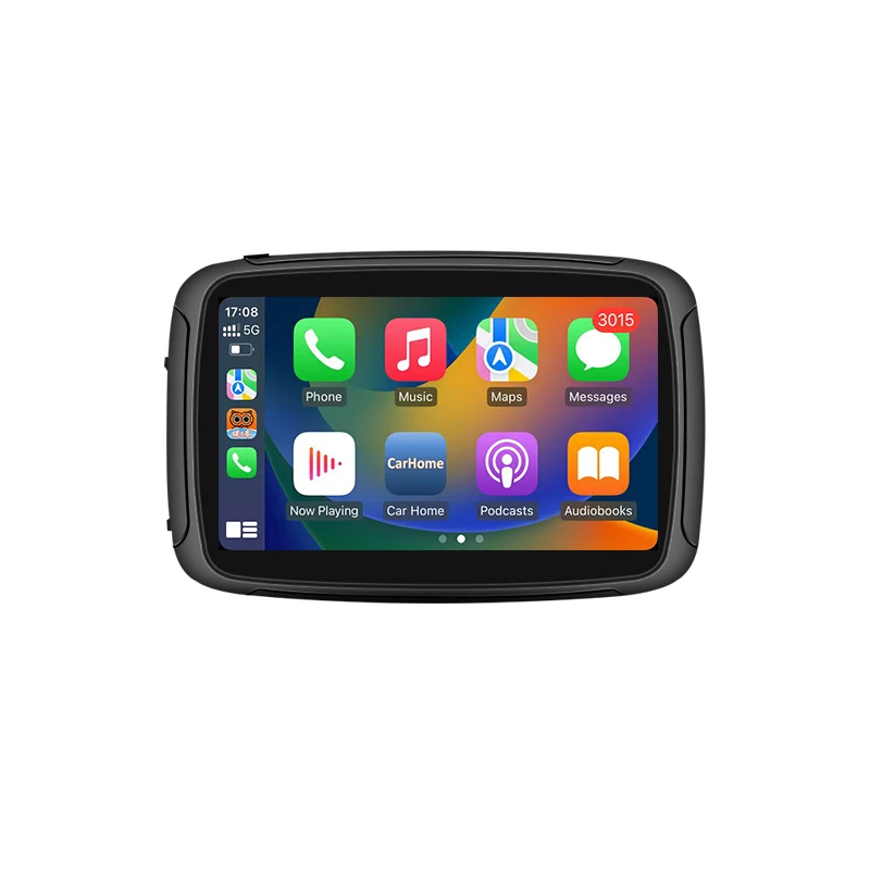 Motorcycle Apple Carplay IPX7  5Inch  Outdoor Waterproof Portable MiniGPS Navigator with Screen Support Wireless Android Auto