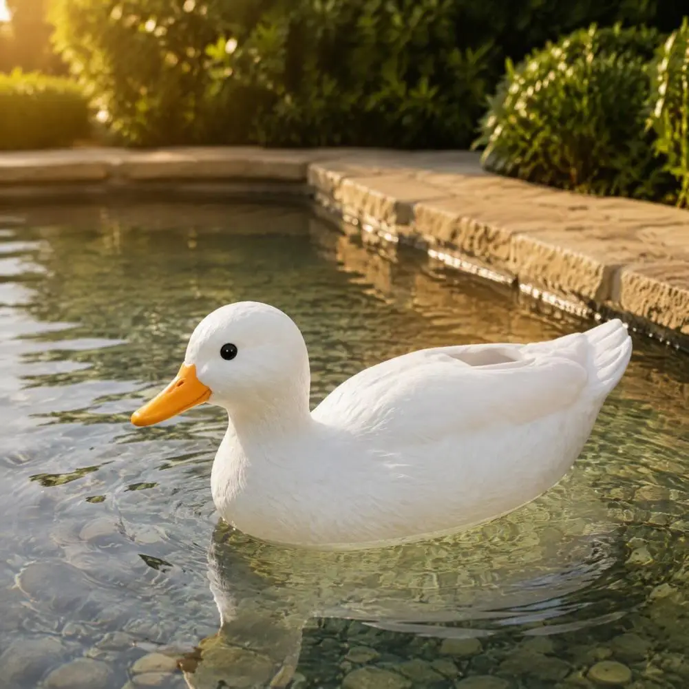 Solar Powered Floating Swan Lights Outdoor Garden Landscape Solar Floating Swan Garden Statue with Warm Led Lights Waterproof