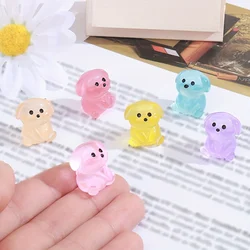 30Pc Luminous Resin Puppy Figurines Colorful Mini Cartoon Dog Decor DIY Micro Landscape Accessory Garden Ornament Resin Crafts