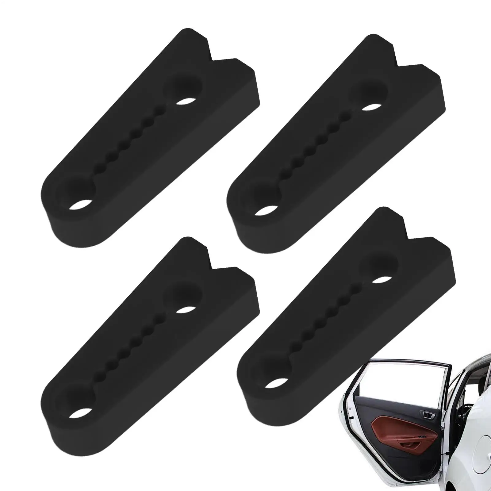 Car Door Bumper Secure Fit 4 Pieces Silicone Car Door Latch Cover for Commuting Short Trips Urban Riding Family Outings RV