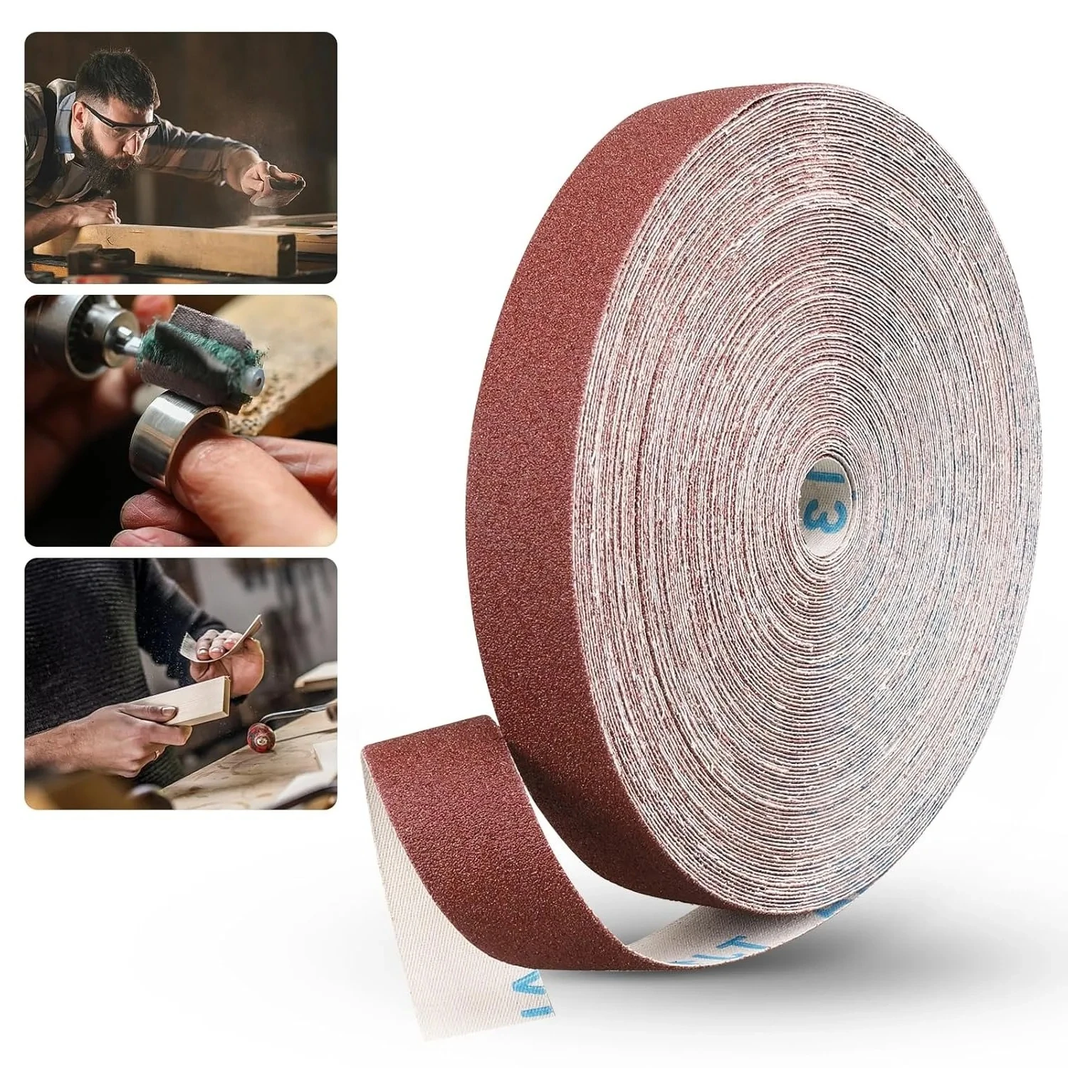 1inch 2/5M Emery Cloth Rolls, Continuous Sandpaper (2m / 5m) Suitable for Wood Sanding, Metal Polishing, Car Detailing