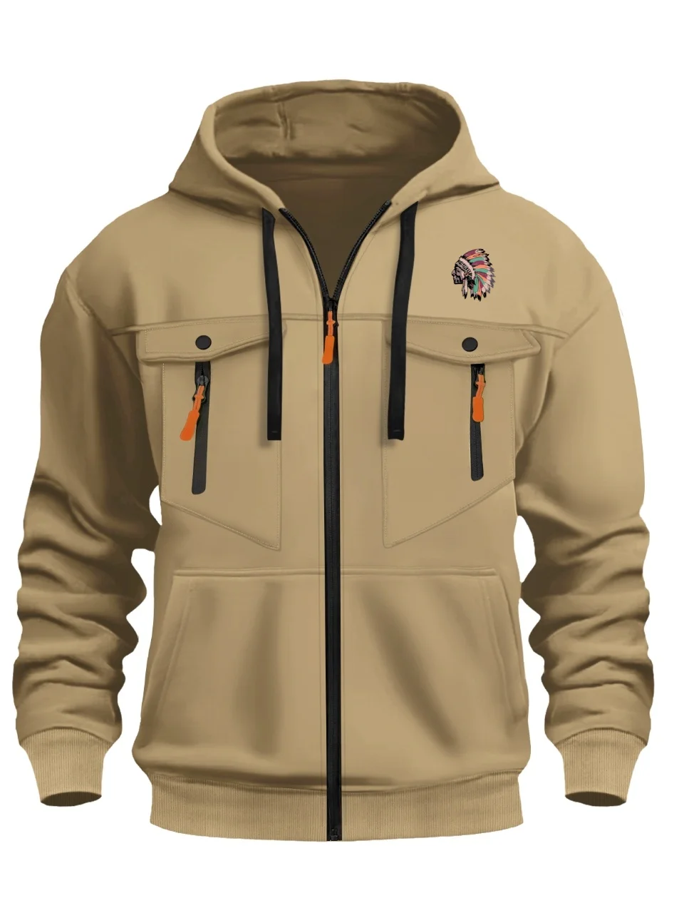 

2025 New Men Zip Up Hoodies Casual Fleece Sweatshirt Half Dome Full Zip Hooded Sweatshirt Autumn Winter Hoodies Mens Clothing
