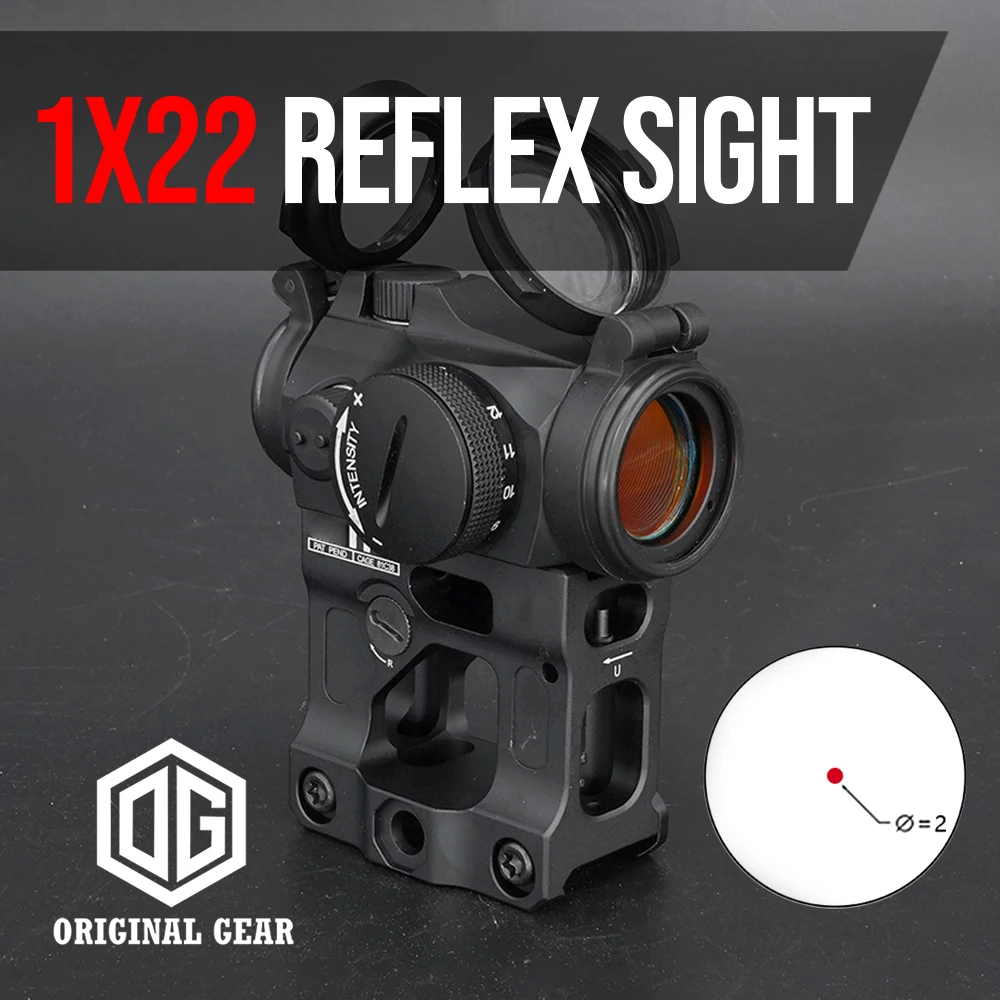 New 2022 Version 1X22 Red Dot Reflex Optic Sight For Hunting Airsoft Rifle With 1.54 1.93 2.26 Inch Mount Full Original Markings