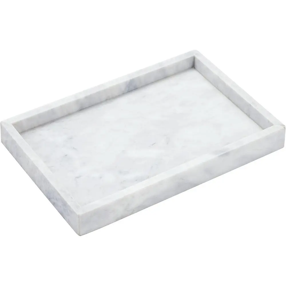 

12 x 8 inch Real Natural Marble Vanity Tray, Genuine Marble Storage Tray or Cosmetics/lry, Non-Resin/Non-Ceic, Drer Organizer