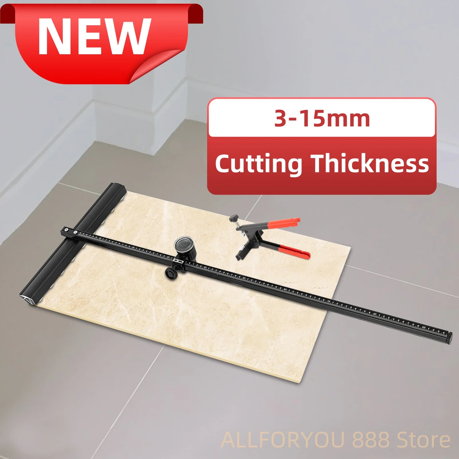 36 in Aluminum Alloy Manual Tile Cutter 3-15mm Cutting Thickness for Tiles, Glass, Wall Tiles