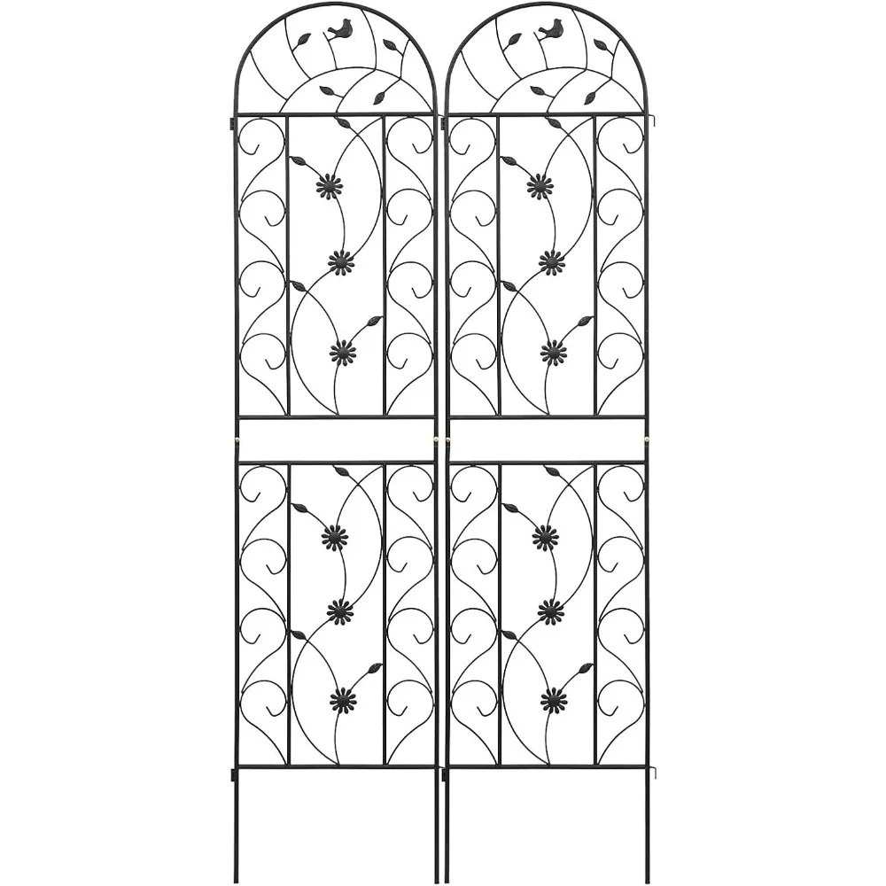 

2 Pack 86.2x19.7in Metal Garden Trellis for Climbing Plants,Black Large Trellis for Climbing Plants Outdoor,Vegetables Flower Su